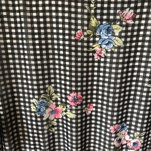 Michel Studio Dress Size 18 Gingham Floral Wrap Style - Picture 7 of 13